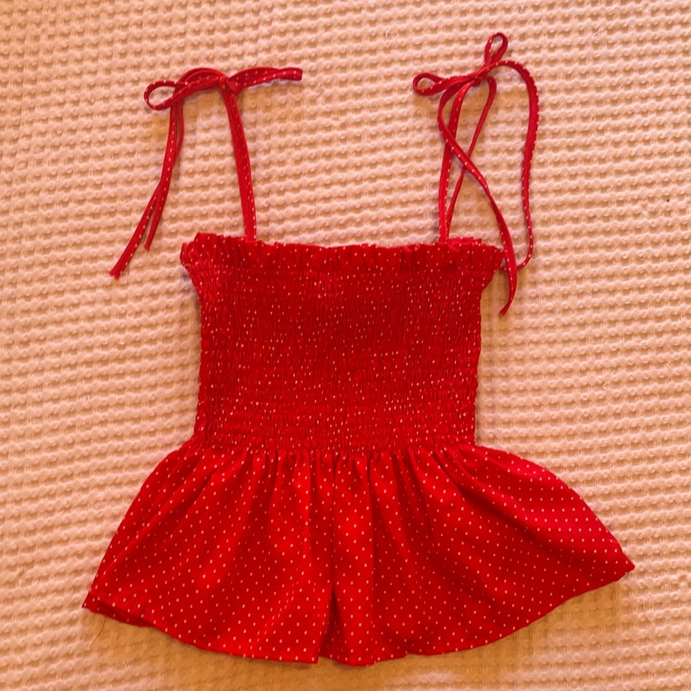 SHEIN smocked polka dot tank - size S